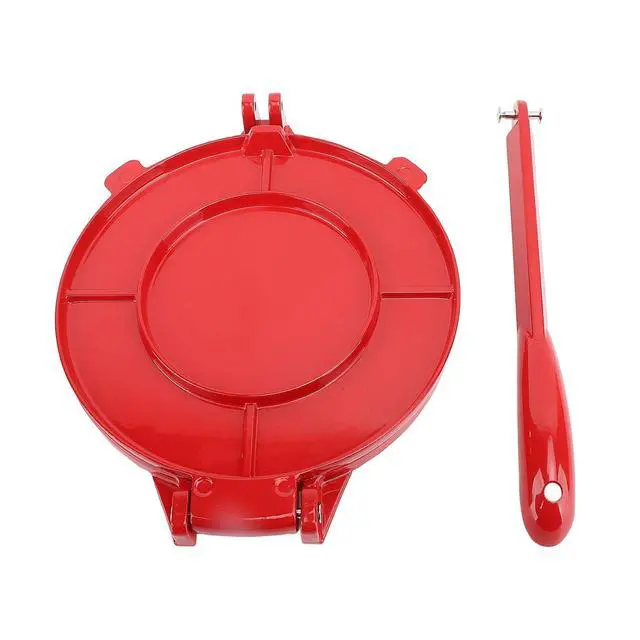 Alt view image 7 of 7 - Cast Iron Tortilla Press - Multifunctional Rotis Press 9.8 x 10inch, Flour Tortilla Press, Quesadilla Maker, Taco Maker (Red), Bewinnerrhngxev542