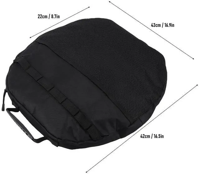 Alt view image 7 of 7 - Protective BBQ Griddle Carry Bag | Oxford Cloth Round Pouch With Handle For Camping Skillet Outdoor Picnic Cooking