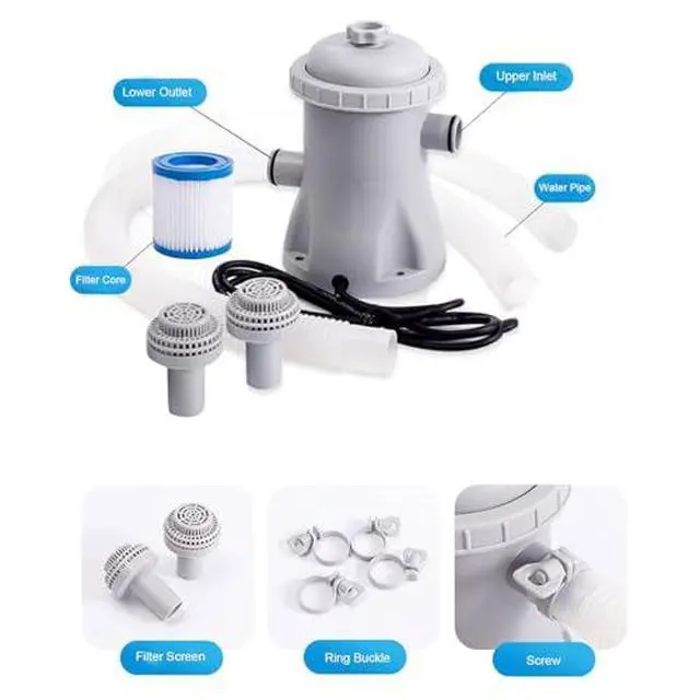 Alt view image 3 of 7 - 330 Gallon Cartridge Pool Filter Pump System Kit - Electric for Ground Pools