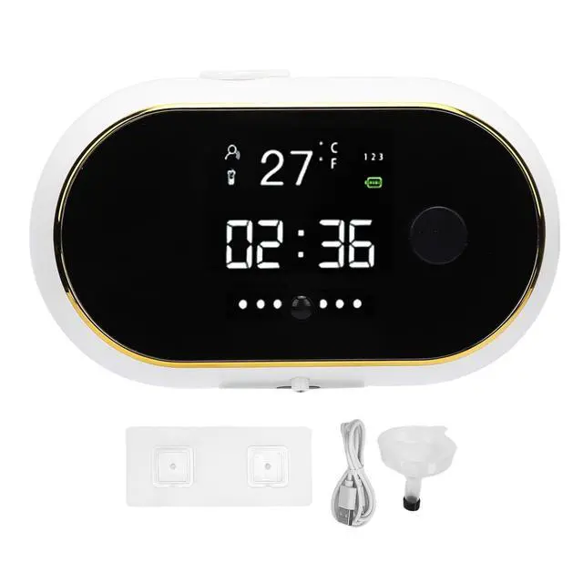 Alt view image 5 of 7 - Large Capacity Touchless for Wall Mount | Automatic Foaming with Digital Display, Rechargeable 2000mAh SelfCleaning for Bathroom Kitchen (White)