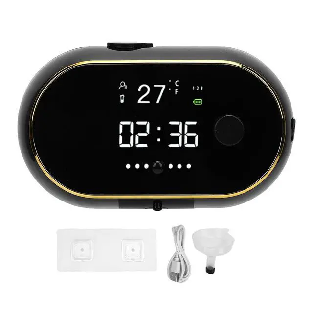Alt view image 6 of 7 - Large Capacity Touchless for Wall Mount | Automatic Foaming with Digital Display, Rechargeable 2000mAh SelfCleaning for Bathroom Kitchen (Black)
