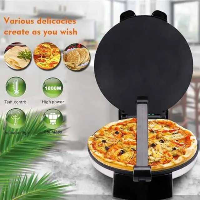 Alt view image 2 of 7 - 10inch Electric Tortilla Maker, Electric Rotis Tortilla Press, Anti Stick Roti Maker Machine to Make Indian Chapati, Tortilla, Roti, Maquina Para Hacer Tortillas, Dark black