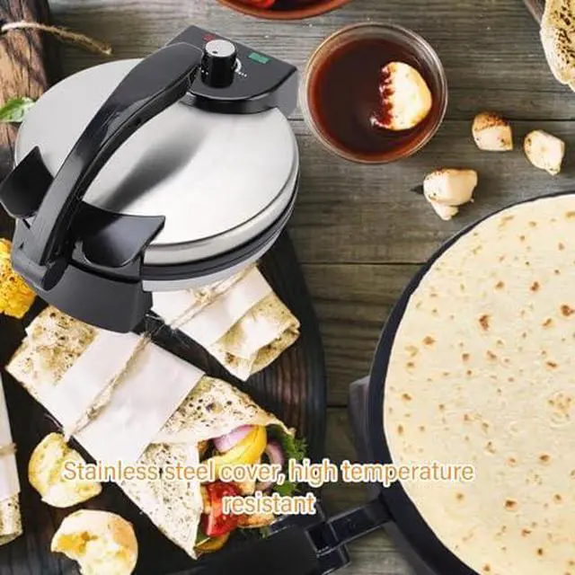 Alt view image 3 of 7 - 10inch Electric Tortilla Maker, Electric Rotis Tortilla Press, Anti Stick Roti Maker Machine to Make Indian Chapati, Tortilla, Roti, Maquina Para Hacer Tortillas, Dark black