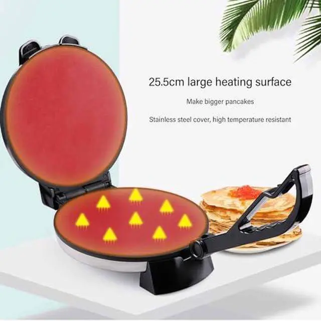 Alt view image 5 of 7 - 10inch Electric Tortilla Maker, Electric Rotis Tortilla Press, Anti Stick Roti Maker Machine to Make Indian Chapati, Tortilla, Roti, Maquina Para Hacer Tortillas, Dark black