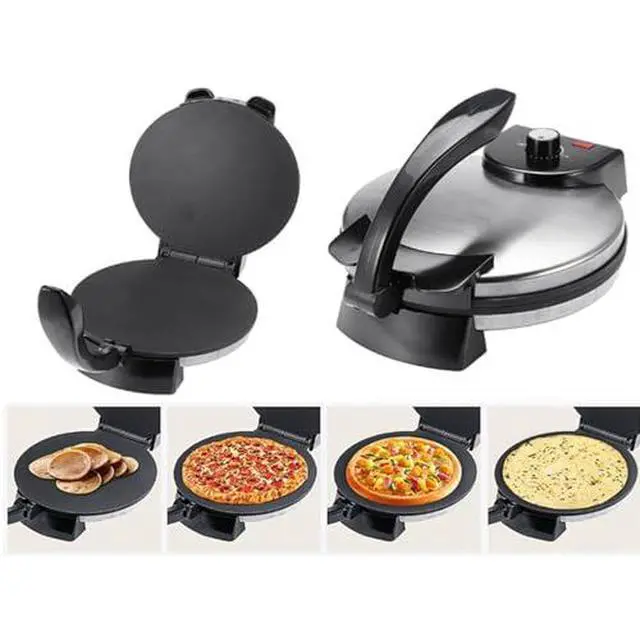 Alt view image 7 of 7 - 10inch Electric Tortilla Maker, Electric Rotis Tortilla Press, Anti Stick Roti Maker Machine to Make Indian Chapati, Tortilla, Roti, Maquina Para Hacer Tortillas, Dark black