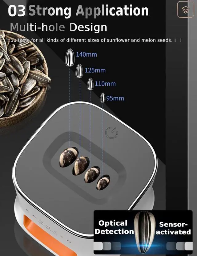 Alt view image 4 of 7 - Sunflower Seeds Peeler - Automatic Melon Seed Peeling Machine, Travel Seed Opener Universal Nut Sheller Designed for Nut Lovers