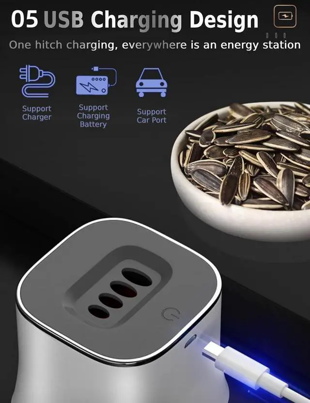 Alt view image 6 of 7 - Sunflower Seeds Peeler - Automatic Melon Seed Peeling Machine, Travel Seed Opener Universal Nut Sheller Designed for Nut Lovers