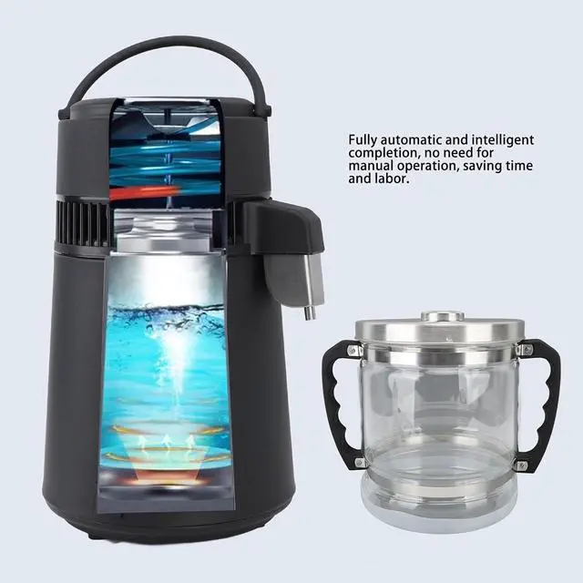 Alt view image 4 of 7 - 6L Water Distiller Glass Jar for Home Dental Beauty Water Distiller, Replacement Glass Collection Bottle Distiller Water Container, Water Purifier Filter for Home Countertop, 6L-Silver Lid
