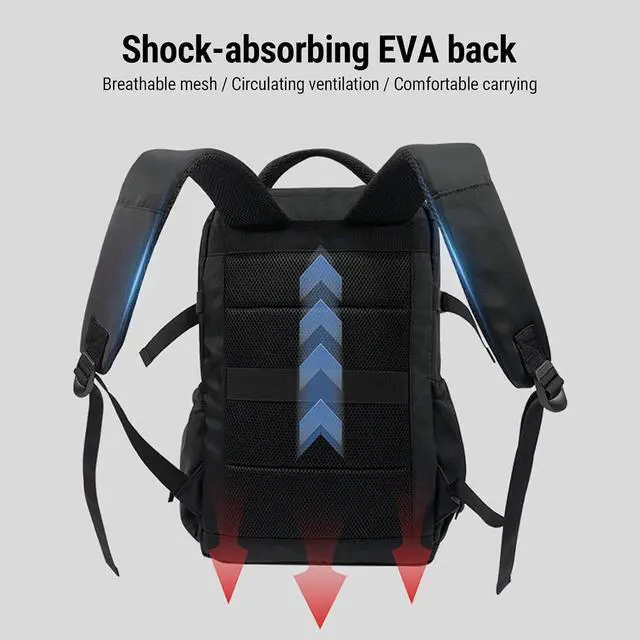 Alt view image 3 of 7 - Vacuum Travel Backpack with Pump, Expandable Air Compression System Water Resistants, 16.5 Inch Business Laptop Backpack with USB Charging Port for Women Men