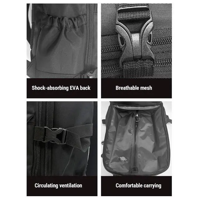 Alt view image 6 of 7 - Vacuum Travel Backpack with Pump, Expandable Air Compression System Water Resistants, 16.5 Inch Business Laptop Backpack with USB Charging Port for Women Men