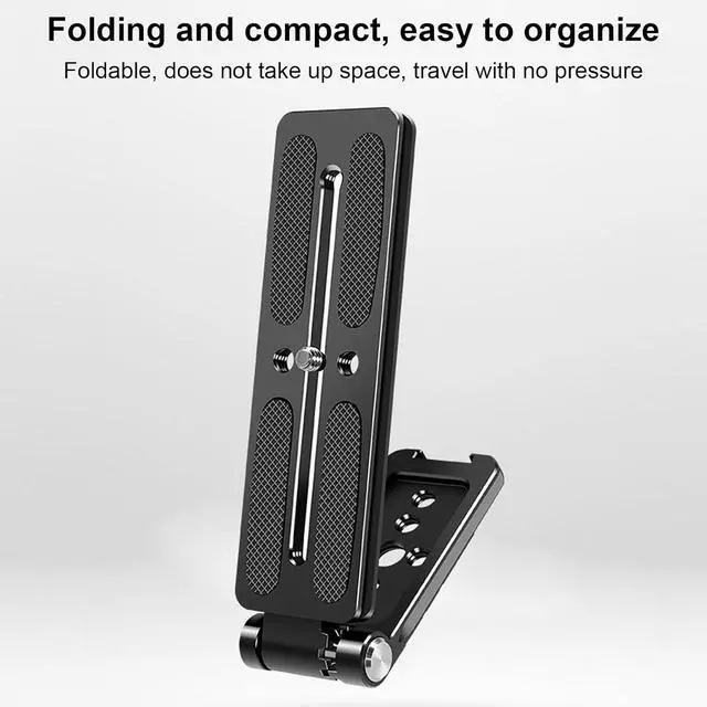 Alt view image 7 of 7 - L Shaped Quick Release Plate for Camera | Arca Port Compatible with 1/4" & 3/8" Screw Holes, Foldable Design with Cold Shoe Mount for Microphone Light