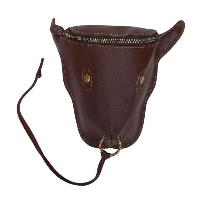 Alt view image 6 of 7 - Vintage PU Leather Waist Bag | Men Ox Brown Storage Pouch Belt for Travel Outdoor Sports (Brown)