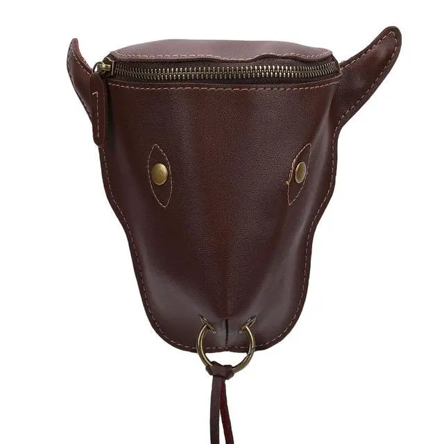 Alt view image 5 of 7 - Vintage PU Leather Waist Bag | Men Ox Brown Storage Pouch Belt for Travel Outdoor Sports (Brown)