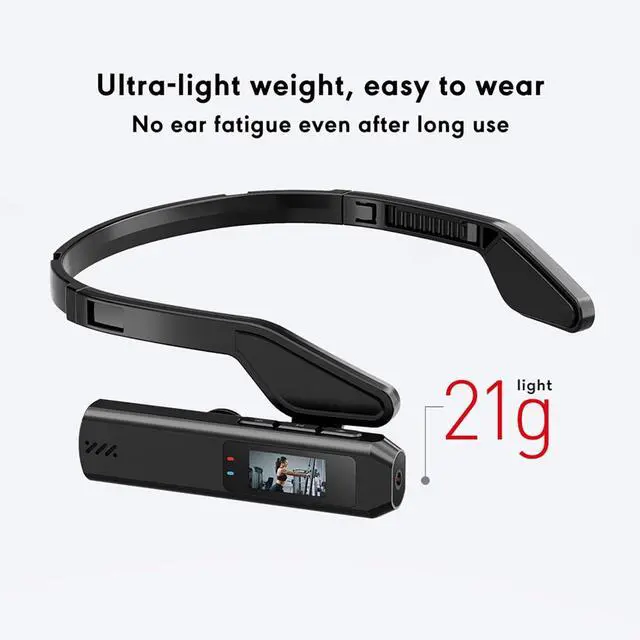 Alt view image 4 of 7 - Viidure 2.7K HD 12MP Head Mounted Camera | Intelligent Image Stabilization, 110 Degree Wide Angle Lens, Smartphone App Transfer, Secure Ear Hook Mount, Ideal for Cycling Sports