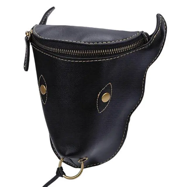 Alt view image 3 of 7 - Vintage PU Leather Waist Bag | Men Ox Brown Storage Pouch Belt for Travel Outdoor Sports (Black)