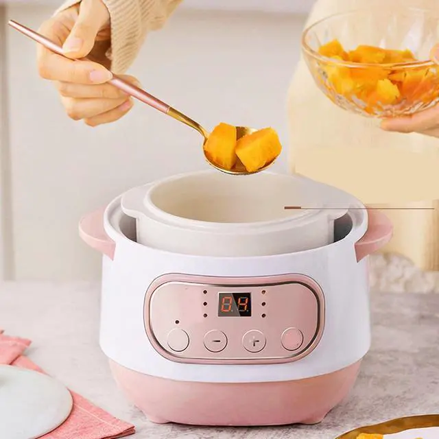 Alt view image 7 of 7 - 1L Electric Stew Pot, Smart Ceramic Soup Porridge Cooker, Mini Slow Cooker Anti Dry Burn Safe, Multifunction Electric Ceramic Cooker (US Plug 110V), BEWINNERV74A1GNU2X-12