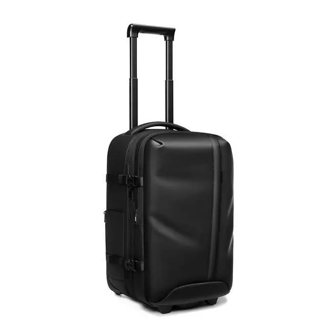 Alt view image 6 of 7 - Vacuum Rolling Backpack 25L 30L 60L Expandable Wheeled Backpack with Trolley Case Mode, Password Lock, USB Charging Port for Travel Business Trip