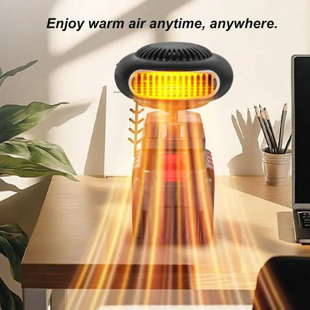 Alt view image 2 of 7 - Portable Car Heater, USB Rechargeable Cordless Car Defroster, 3 Second Fast Heating & Cooling Fan for Cars Windshield Outdoor Construction Site