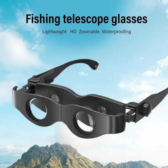 Alt view image 2 of 7 - 3X Magnification Fishing Binocular Glasses with Polarized Lenses, 40g Lightweight for Night Fishing, Adjustable Focus for Nearsighted Farsighted, Includes Strap Storage Bag