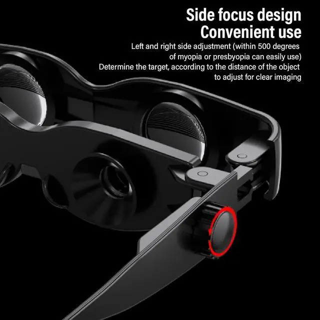 Alt view image 3 of 7 - 3X Magnification Fishing Binocular Glasses with Polarized Lenses, 40g Lightweight for Night Fishing, Adjustable Focus for Nearsighted Farsighted, Includes Strap Storage Bag