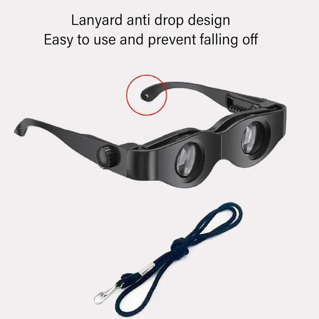 Alt view image 5 of 7 - 3X Magnification Fishing Binocular Glasses with Polarized Lenses, 40g Lightweight for Night Fishing, Adjustable Focus for Nearsighted Farsighted, Includes Strap Storage Bag
