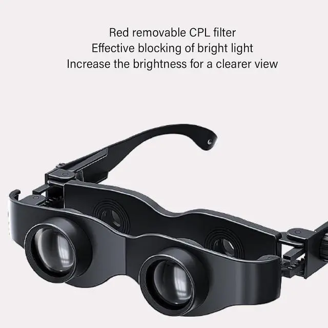 Alt view image 6 of 7 - 3X Magnification Fishing Binocular Glasses with Polarized Lenses, 40g Lightweight for Night Fishing, Adjustable Focus for Nearsighted Farsighted, Includes Strap Storage Bag