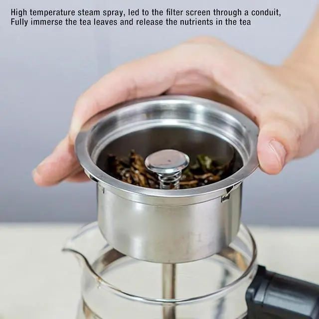Alt view image 3 of 7 - 1.2L Electric Kettle Temperature Control - Automatic Tea Maker Machine with Tea Infuser, Steam Delicate Spray, Glass Tea Kettle & Hot Water Boiler, Extracting Loose Leaf Tea Coffee