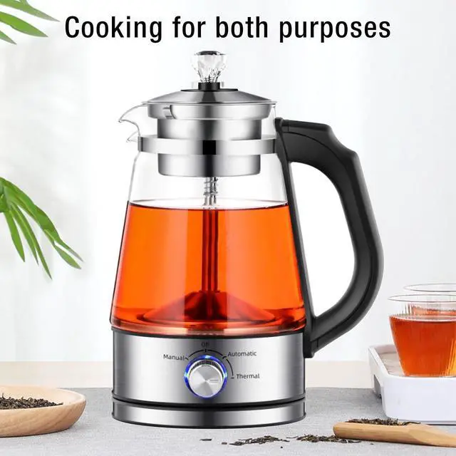 Alt view image 5 of 7 - 1.2L Electric Kettle Temperature Control - Automatic Tea Maker Machine with Tea Infuser, Steam Delicate Spray, Glass Tea Kettle & Hot Water Boiler, Extracting Loose Leaf Tea Coffee