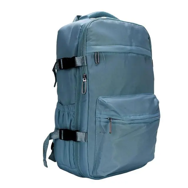 Alt view image 2 of 7 - 27L Vacuum Compression Backpack | Carry On Travel Bag with Pump for Business & Laptop (Blue)