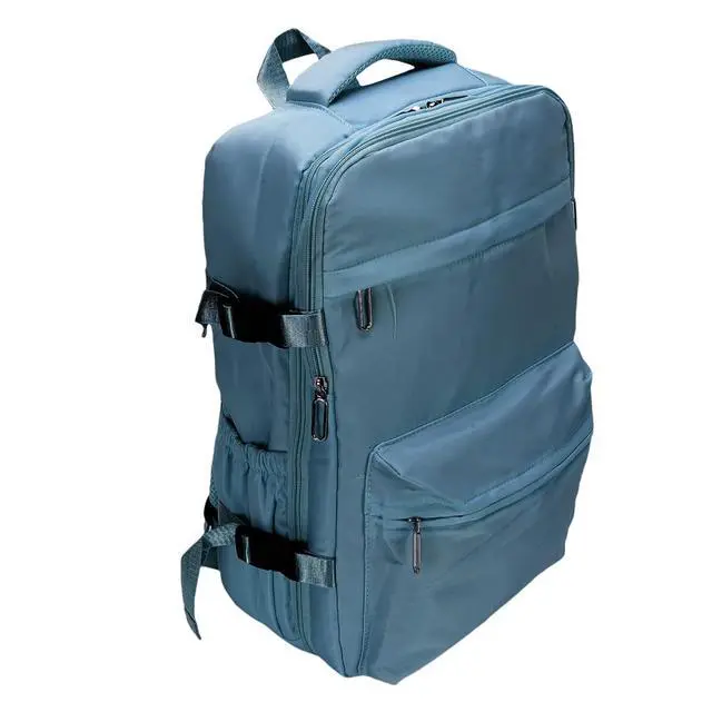 Alt view image 5 of 7 - 27L Vacuum Compression Backpack | Carry On Travel Bag with Pump for Business & Laptop (Blue)