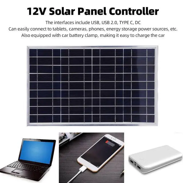 Alt view image 2 of 7 - 100 Watts Solar Panel Kit, 12V Solar Battery Charger, RV Boats Battery Marine Home Outdoor Off Grid System for Car RV Boat Marine Trailer Automotive