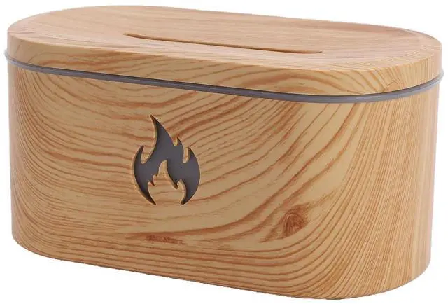 Main image of Quiet Flame Humidifier with Wood Grain | USB Essential Oil Diffuser for Bedroom Office Tabletop Home Aromatherapy (Light Wood Grain)