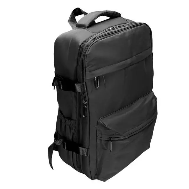 Alt view image 2 of 7 - 27L Vacuum Compression Backpack | Carry On Travel Bag with Pump for Business & Laptop (Black)