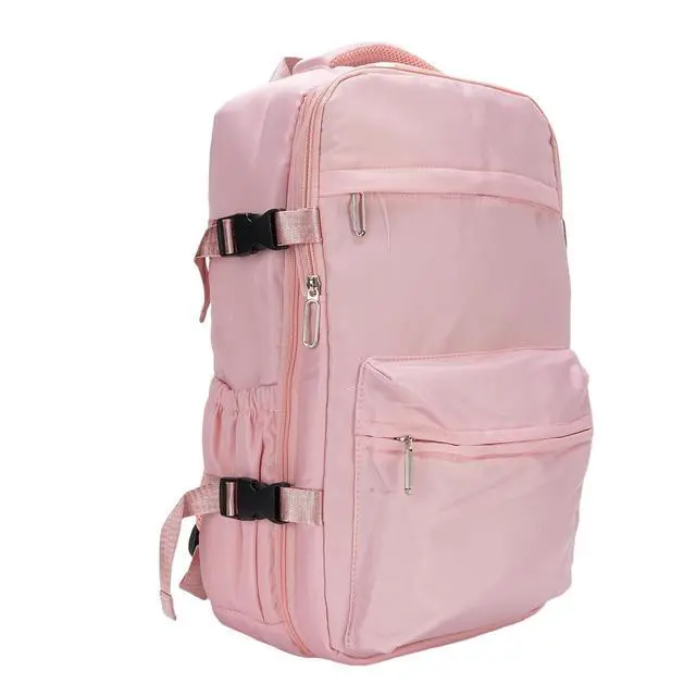 Alt view image 3 of 7 - 27L Vacuum Compression Backpack | Carry On Travel Bag with Pump for Business & Laptop (Pink)