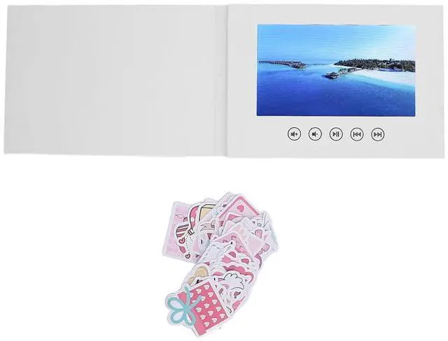 Main image of Video Greeting Card with LCD Screen and Builtin Speaker - 720P HD Video Playback, 500mAh Battery, Customizable for Weddings, Birthdays, Anniversaries, and Special Events (5inch)