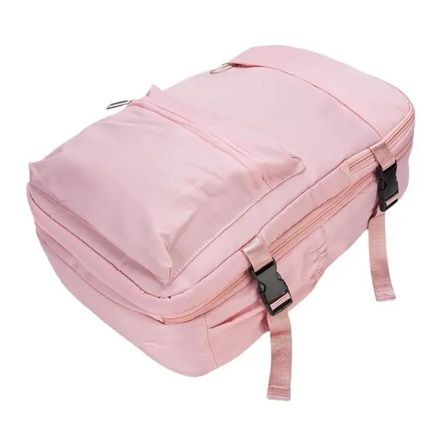 Alt view image 4 of 7 - 27L Vacuum Compression Backpack | Carry On Travel Bag with Pump for Business & Laptop (Pink)