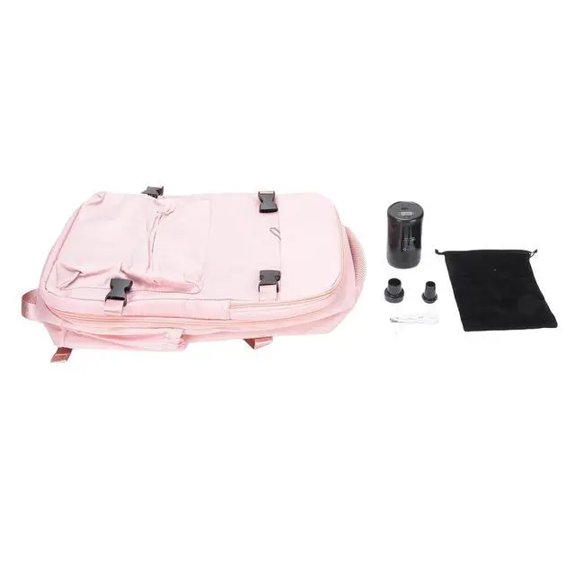 Alt view image 6 of 7 - 27L Vacuum Compression Backpack | Carry On Travel Bag with Pump for Business & Laptop (Pink)