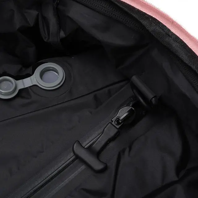Alt view image 7 of 7 - 27L Vacuum Compression Backpack | Carry On Travel Bag with Pump for Business & Laptop (Pink)