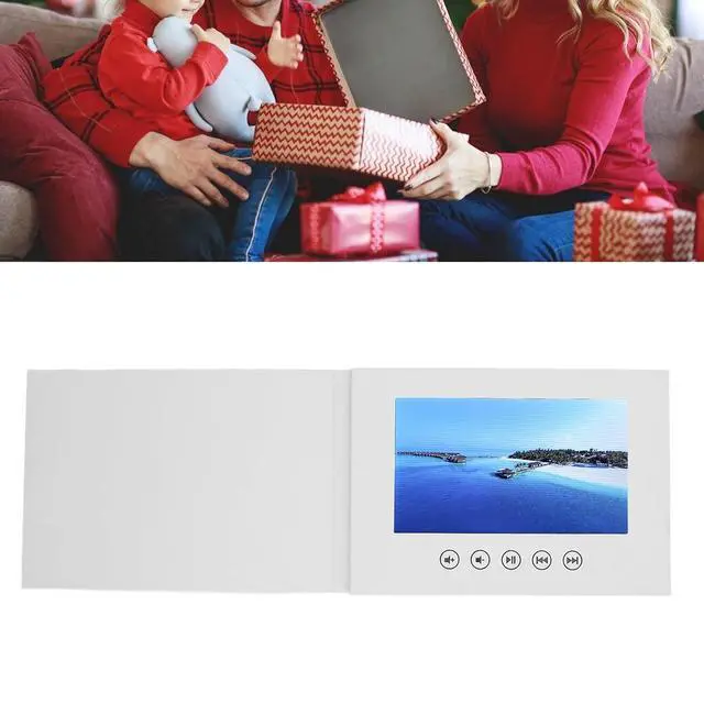 Alt view image 6 of 7 - Video Greeting Card with LCD Screen and Builtin Speaker - 720P HD Video Playback, 500mAh Battery, Customizable for Weddings, Birthdays, Anniversaries, and Special Events (7inch)