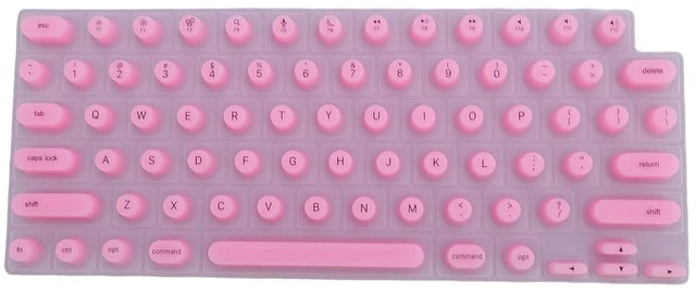 Main image of Keyboard Cover for Long Nails, Silicone Raised Laptop Keyboard Covers for Long Nail, OS X Laptop, Comfortable Typing (Pink)
