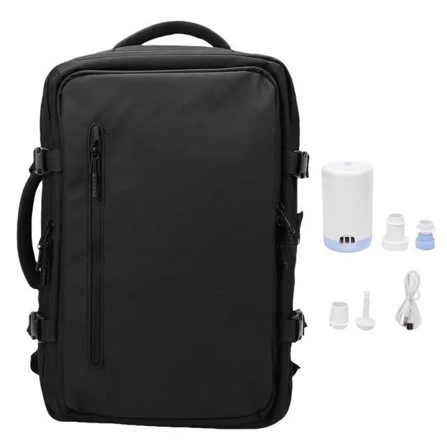 Alt view image 7 of 7 - Travel Vacuum Storage Backpack, Seal Compression Space Saver Bags Clothing Vacpack, 18.5x12.2x7.5 inches Travel Bag Carry on Personal item, for Laptop Work