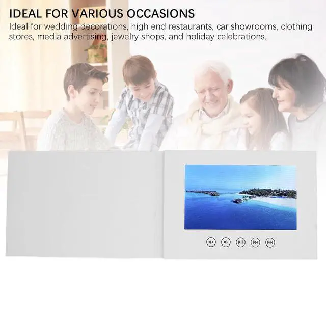 Alt view image 4 of 7 - Video Greeting Card with LCD Screen and Builtin Speaker - 720P HD Video Playback, 500mAh Battery, Customizable for Weddings, Birthdays, Anniversaries, and Special Events (10inch)
