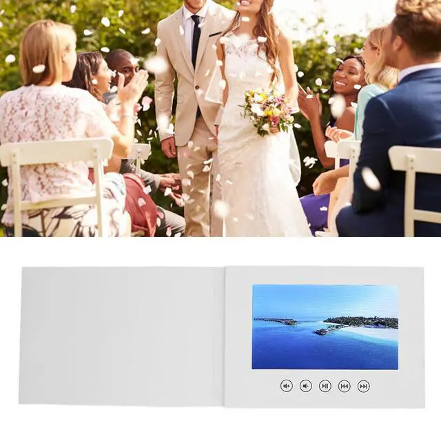 Alt view image 7 of 7 - Video Greeting Card with LCD Screen and Builtin Speaker - 720P HD Video Playback, 500mAh Battery, Customizable for Weddings, Birthdays, Anniversaries, and Special Events (10inch)