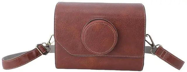Main image of Vintage Leather Camera Bag Women Stylish Crossbody Bag with Removable Dividers for Travel Photography Flattering Beach Vacations PU Leather Size 8.7 X 6.7 X 5.1in