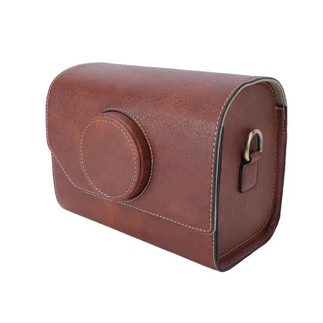 Alt view image 4 of 6 - Vintage Leather Camera Bag Women Stylish Crossbody Bag with Removable Dividers for Travel Photography Flattering Beach Vacations PU Leather Size 8.7 X 6.7 X 5.1in