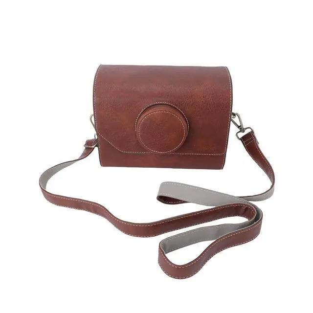 Alt view image 2 of 6 - Vintage Leather Camera Bag Women Stylish Crossbody Bag with Removable Dividers for Travel Photography Flattering Beach Vacations PU Leather Size 8.7 X 6.7 X 5.1in