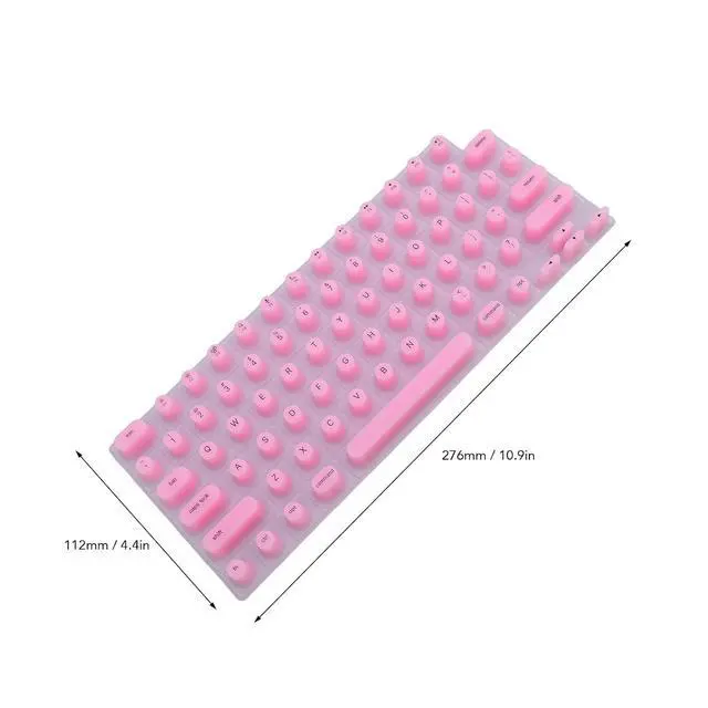 Alt view image 6 of 7 - Keyboard Cover for Long Nails, Silicone Raised Laptop Keyboard Covers for Long Nail, OS X Laptop, Comfortable Typing (Pink)
