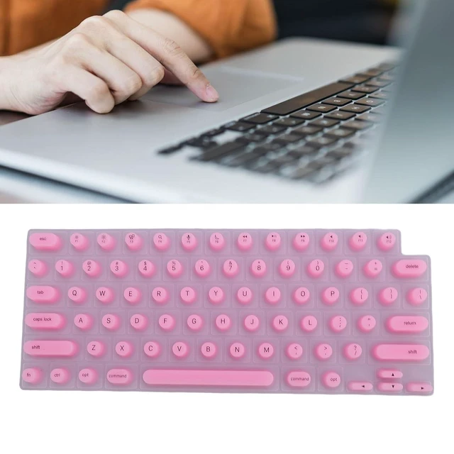 Alt view image 7 of 7 - Keyboard Cover for Long Nails, Silicone Raised Laptop Keyboard Covers for Long Nail, OS X Laptop, Comfortable Typing (Pink)