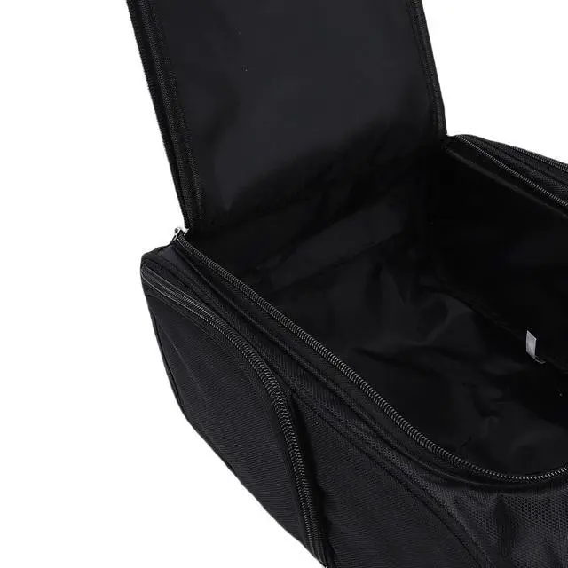 Alt view image 7 of 7 - Nylon Zippered Shoe Bag for Travel | Shoe Carrier With Side Pockets for Men Women Sport Shoes Socks Balls Black