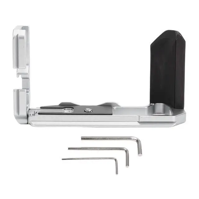 Alt view image 6 of 7 - X T5 Handgrip, L Shape Bracket Handle for X T5 Camera, Built in Arca Quick Release Plate (Silver)